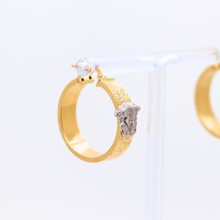 PENDIENTES ARO ARENADO MEDUSA BICOLOR.