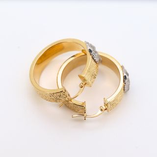 PENDIENTES ARO ARENADO MEDUSA BICOLOR.
