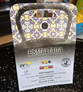 Olla ESMALTADA Negra con Puntos Blancos