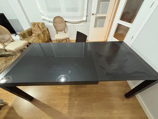 Mesa Comedor Negra con 6 Sillas