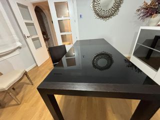 Mesa Comedor Negra con 6 Sillas