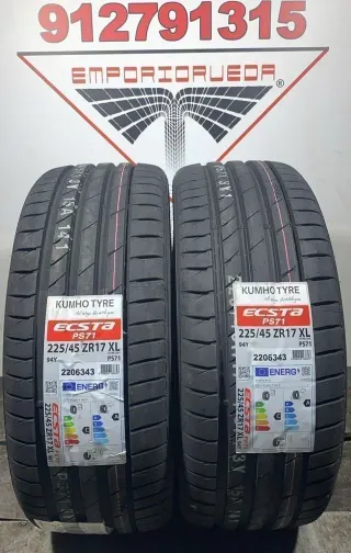 4UD 225 45 17 Y KUMHO RUEDA NUEVA YA MONTADA