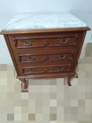 Mesitas de noche de madera y mármol PRECIO LAS 2