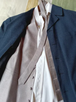 Conjunto traje novio americana chaleco corbata