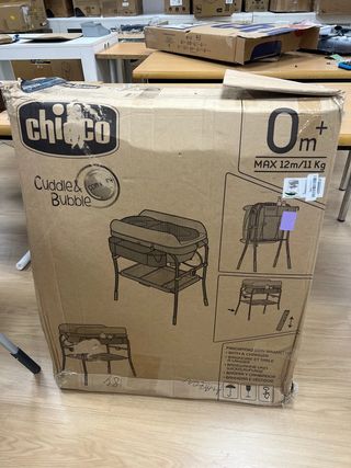 Chicco Cuddle & Bubble Bañera Bebé Ergonómica con Patas y Cambiador con Acolchado