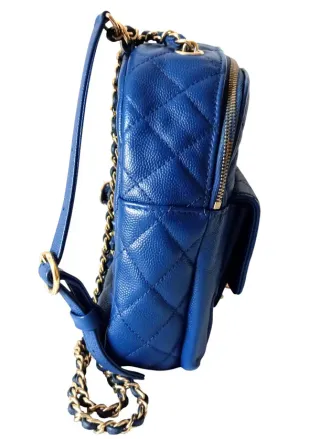 Mochila Chanel Mini Azul y Dorada