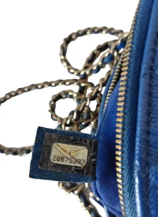 Mochila Chanel Mini Azul y Dorada