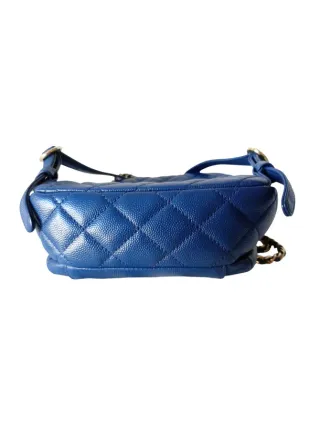Mochila Chanel Mini Azul y Dorada