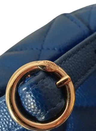 Mochila Chanel Mini Azul y Dorada