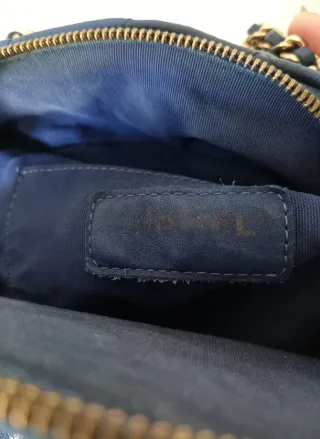 Mochila Chanel Mini Azul y Dorada