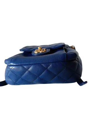 Mochila Chanel Mini Azul y Dorada