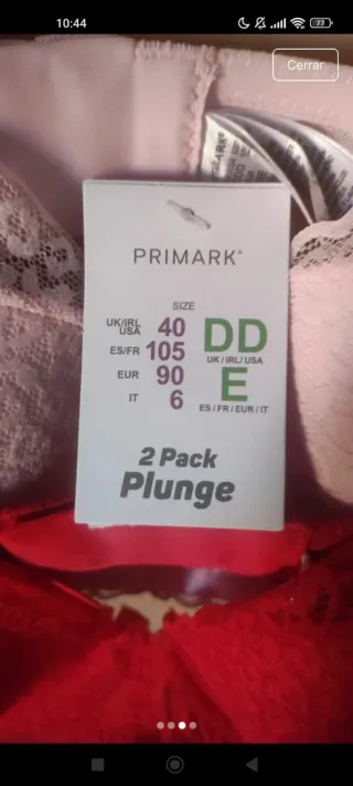 Pack 2 Sujetadores Plunge Primark DD