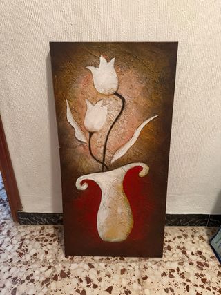 Cuadro de tulipanes en jarrón