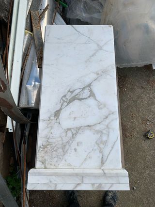 Pedestal Mármol Blanco Rectangular 100cm