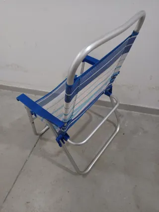 Silla Plegable Playa/Jardín Azul y Plata