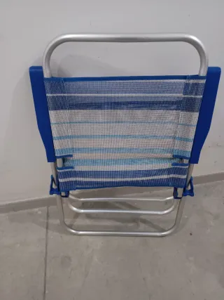 Silla Plegable Playa/Jardín Azul y Plata