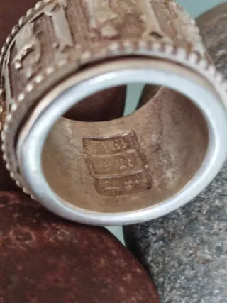 Anillo Tibetano Antiguo Plata