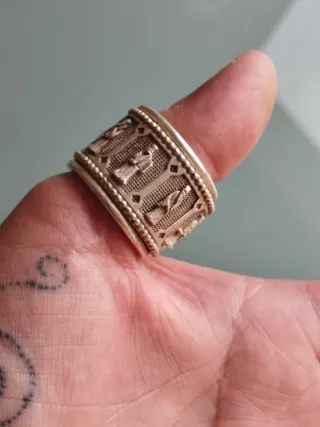 Anillo Tibetano Antiguo Plata