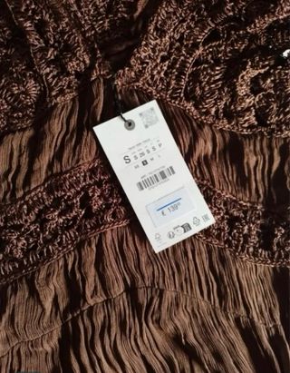 Vestido Zara marrón crochet
