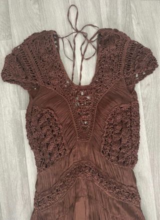 Vestido Zara marrón crochet