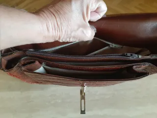 Bolso Piel Cocodrilo Auténtico Marrón