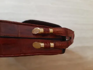 Bolso Piel Cocodrilo Auténtico Marrón