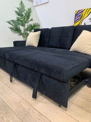 Sofá Cama Negro con Arcón