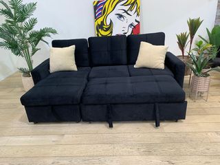 Sofá Cama Negro con Arcón