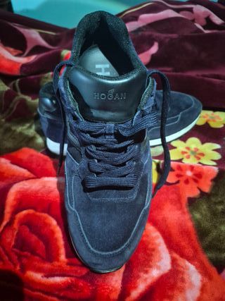 Scarpe Hogan N. 41 Blu Scamosciate