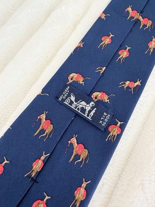 Corbata Hermes Seda Azul y Rojo