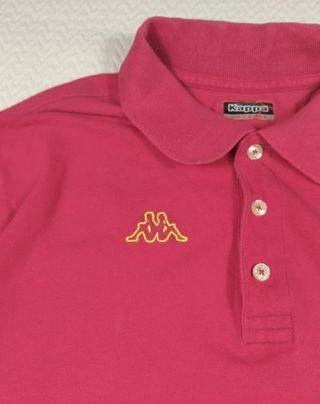 Polo Kappa Rosa Logo Bordado Y2K