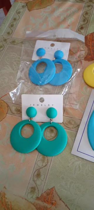 Peinetas Flamenca y Pendientes Azul/Amarillo