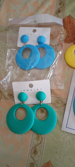 Peinetas Flamenca y Pendientes Azul/Amarillo