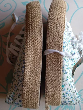 Zapatillas de tela con esparto mujer talla 40