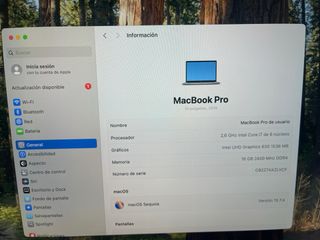 Macbook Pro 15” 2019 Plata/Gris