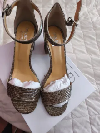 Sandalo Debora oro/argento tacco