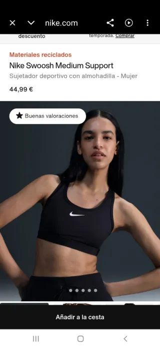 Sujetador deportivo Nike Negro