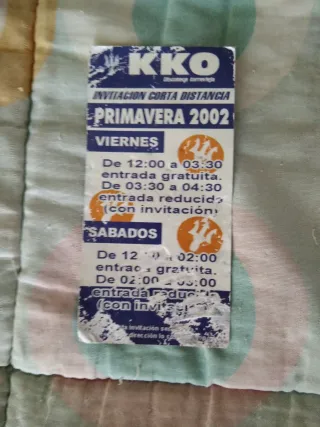 Invitación KKO Primavera 2002 Coleccionismo