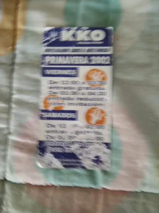 Invitación KKO Primavera 2002 Coleccionismo