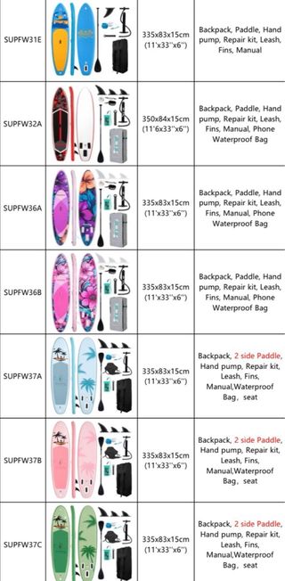 Tablas de Padel Surf + Kits.