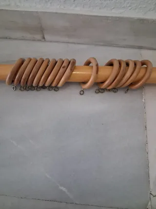 Barra Cortina Madera  Completa 1'29cm