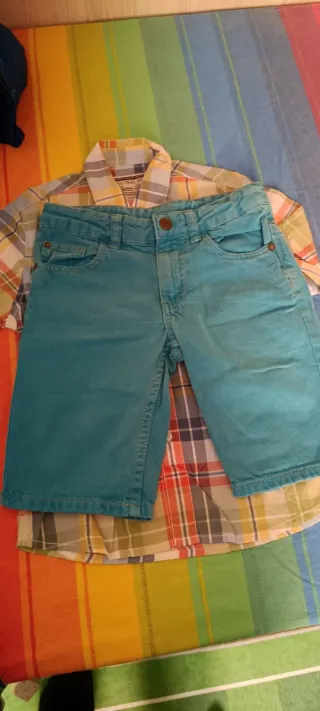 Set 3 jeans corti + 2 camicia bimbo