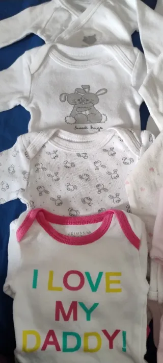 Lote 7 bodys bebé manga larga