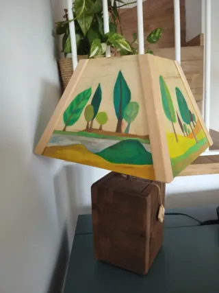 Lámpara de mesa pintada a mano