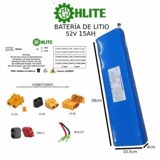 Batería de litio 52V 15Ah para patinete
