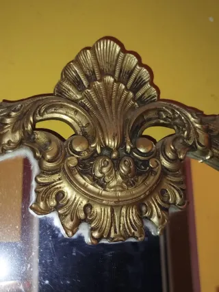 Espejo antiguo bronce y dorado
