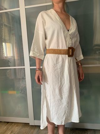 Caftán blanco mujer Zara nuevo con etiqueta 25€