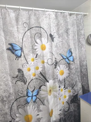 Tenda da bagno con barra estensibile senza fori