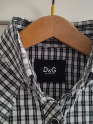 Camicia D&G a quadri bianca e nera taglia s