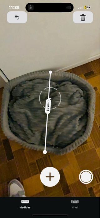 Cama para perro redonda gris